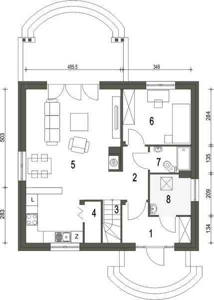 Parter projektu Nela bez garażu [B]