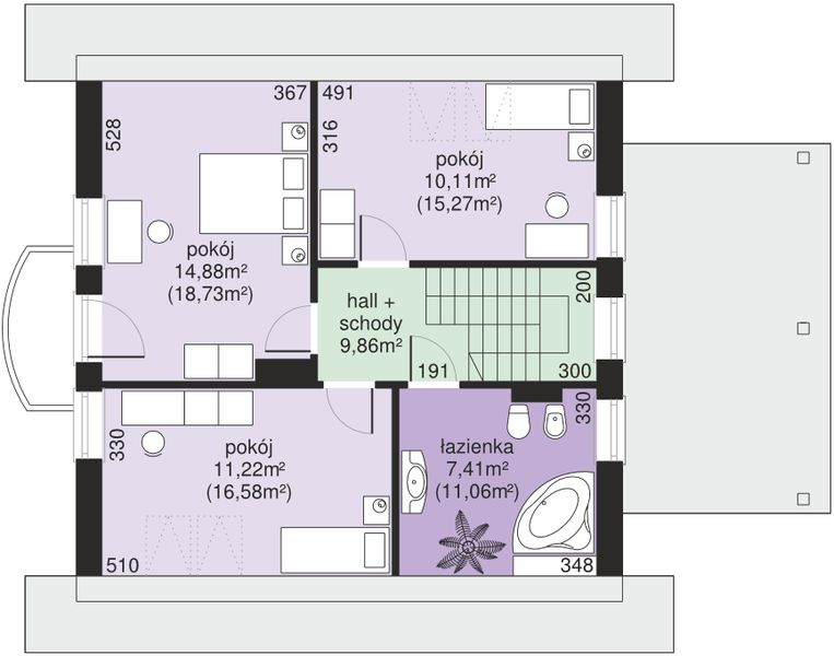 Poddasze projektu Dom przy Cyprysowej 20 P