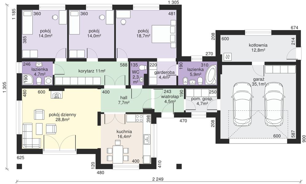 Parter projektu Dom przy Makowej 2 bis