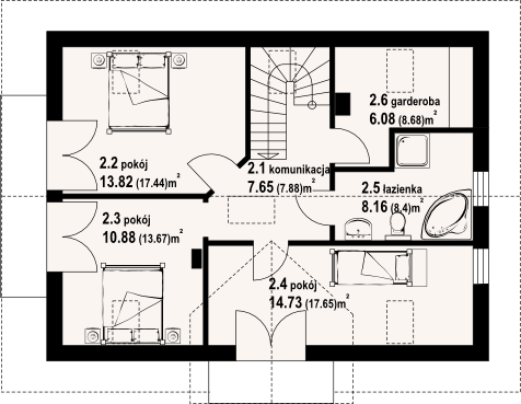 Poddasze projektu Janowice 3 mgk