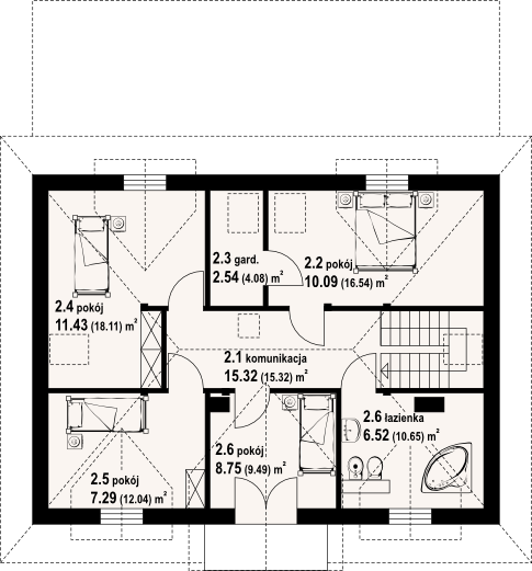 Poddasze projektu Chocieszów