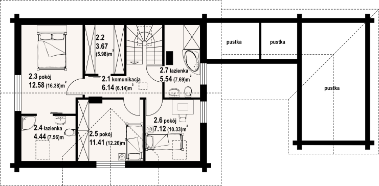 Poddasze projektu Bolesławice 26 dw