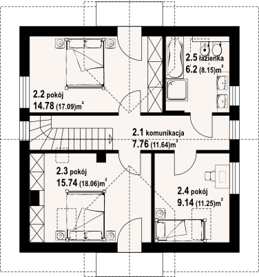 Poddasze projektu Darkowo m1