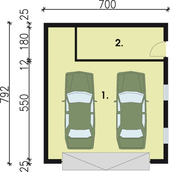 Parter projektu G61 szkielet drewniany budynek gospodarczy