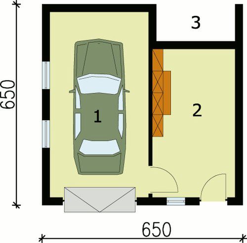 Parter projektu G74 szkielet drewniany budynek gospodarczy