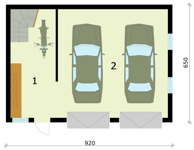 Parter projektu G295 szkielet drewniany budynek gospodarczy