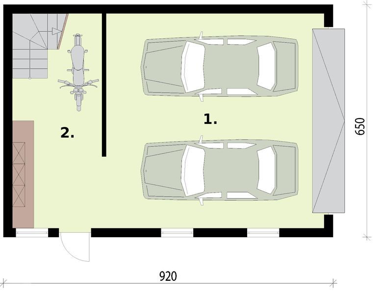 Parter projektu G298 szkielet drewniany budynek gospodarczy