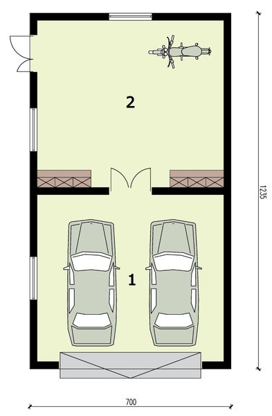 Parter projektu G319 szkielet drewniany budynek gospodarczy