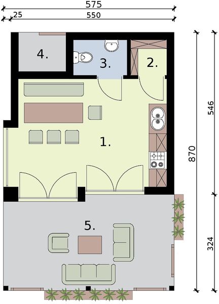 Parter projektu KL2 szkielet drewniany kuchnia letnia