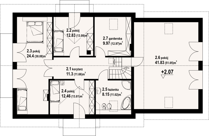 Poddasze projektu Miechów 3 gg