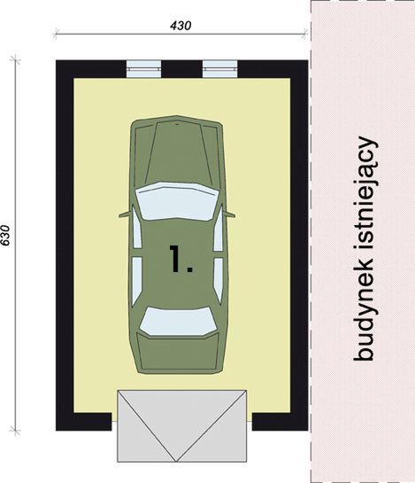 Parter projektu GP1 szkielet drewniany budynek gospodarczy