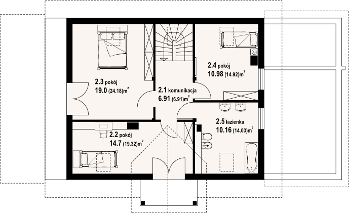 Poddasze projektu Zawoja duża dw 13
