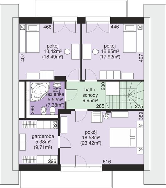 Poddasze projektu Dom przy Wiązowej 3