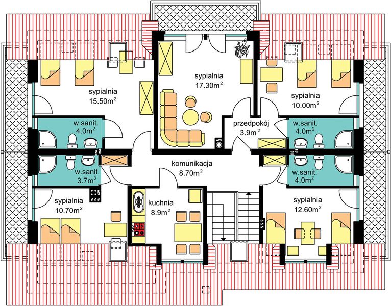 Poddasze projektu BW-45 wariant, agroturystyczny