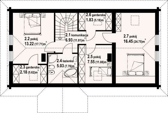 Poddasze projektu Zawoja g13 dw