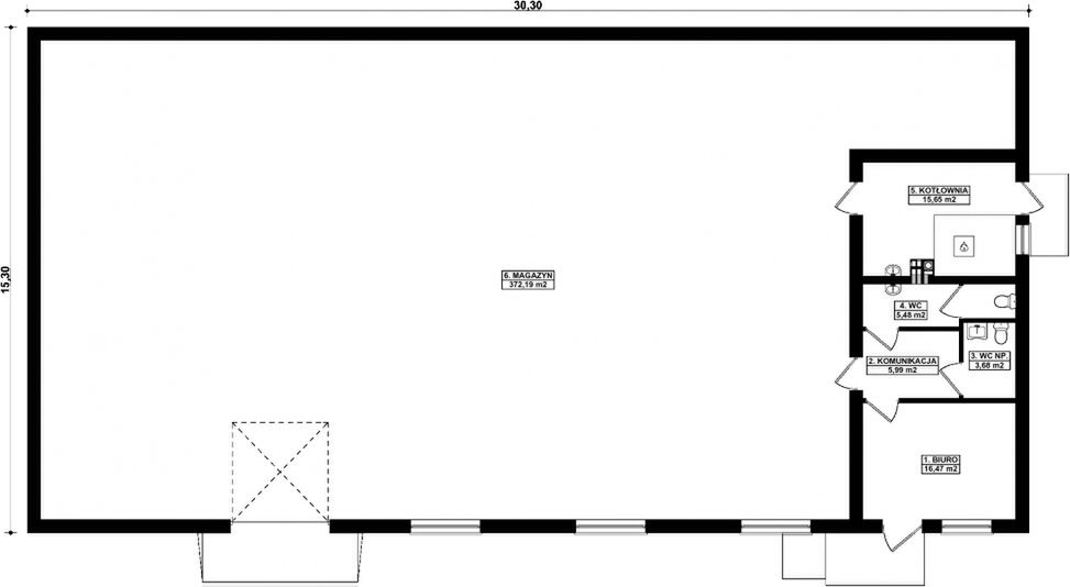 Parter projektu G337 - Budynek magazynowo - biurowy