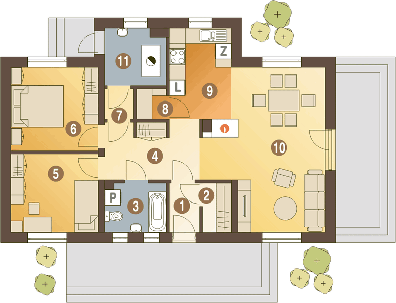 Parter projektu Rokitniczka bez garażu [B]