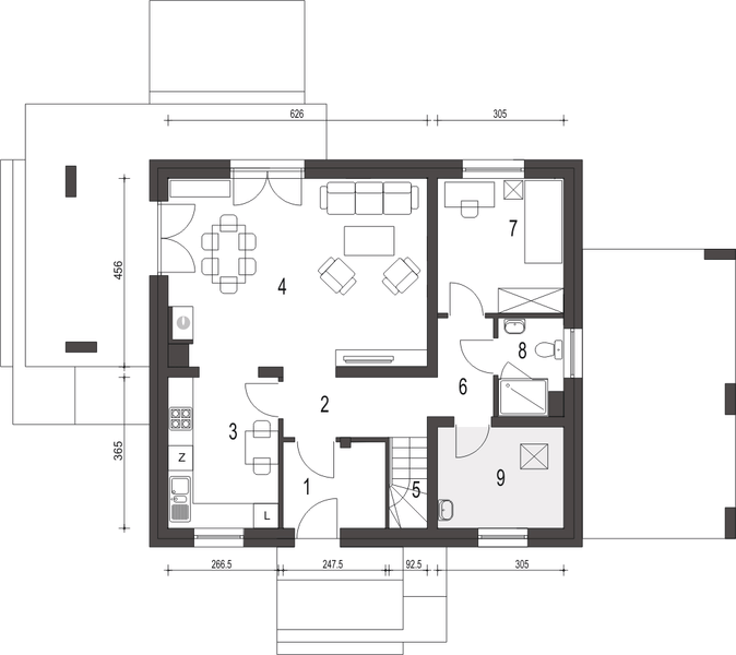 Parter projektu Monika III z wiatą [B]