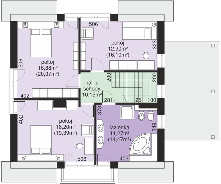 Poddasze projektu Dom przy Wiosennej 9