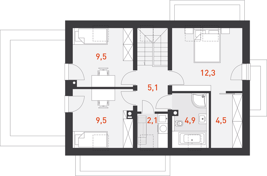 Poddasze projektu Przytulny 2