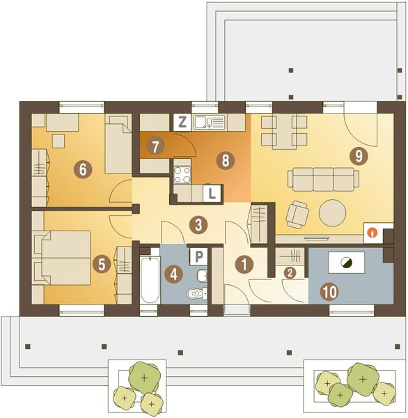 Parter projektu Siewka bez garażu [B]