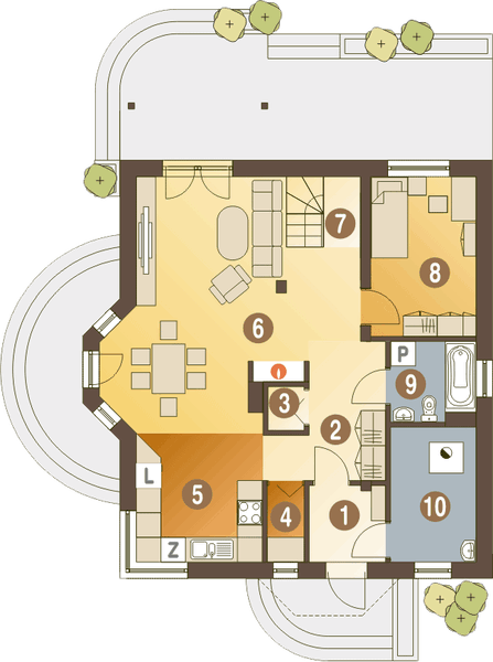 Parter projektu Puszczyk bez garażu [B]