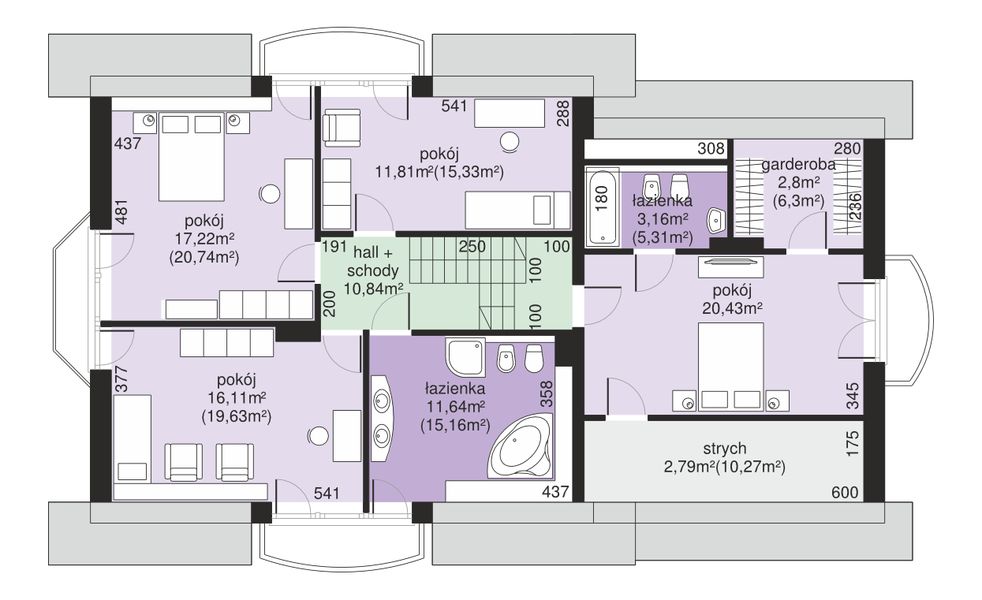 Poddasze projektu Dom przy Wiosennej 14