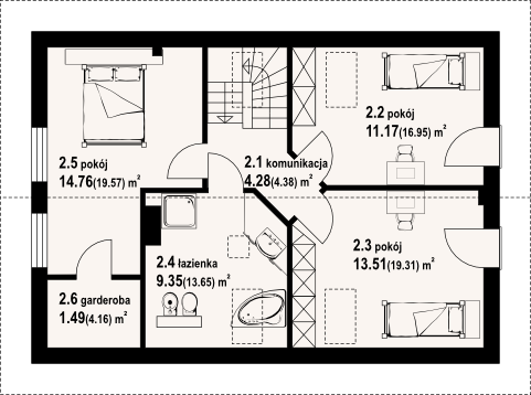 Poddasze projektu Gładyszów 13