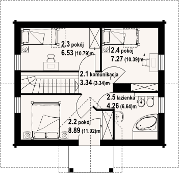 Poddasze projektu Gródek 33 dws