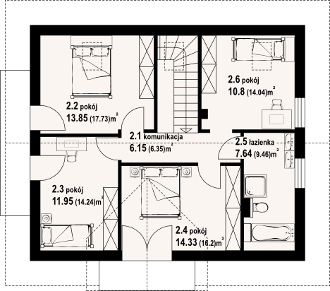 Poddasze projektu Sadowice