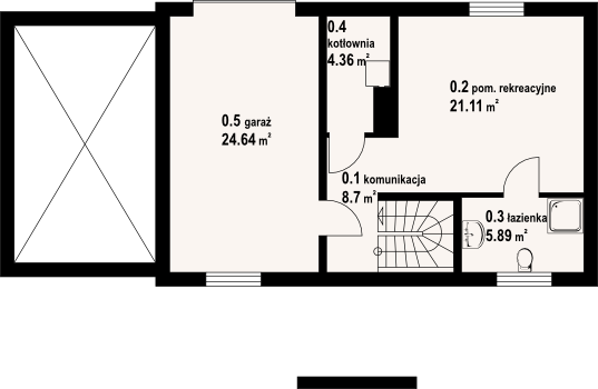 Piwnica projektu Miłków 46g dw