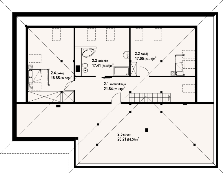 Poddasze projektu Astronowo duże