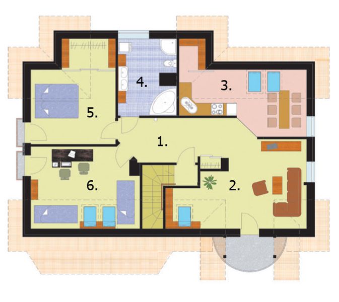 Poddasze projektu Merlo szkielet drewniany, dom dwurodzinny
