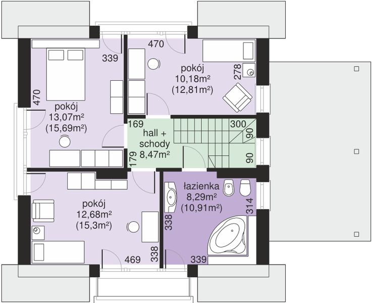 Poddasze projektu Dom przy Wiosennej 18
