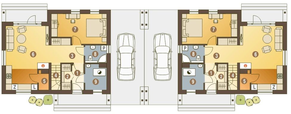 Parter projektu Wydrzyk z wiatą bliźniak [A-BL1]