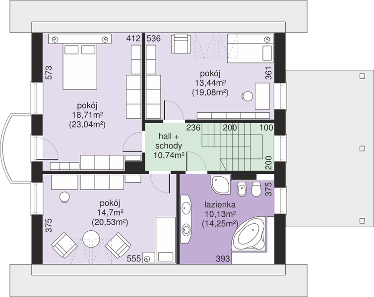Poddasze projektu Dom przy Cyprysowej 53