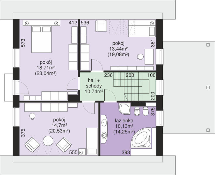 Poddasze projektu Dom przy Cyprysowej 53 N