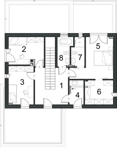Piętro 1 projektu Charyzmatyczny D17 wariant