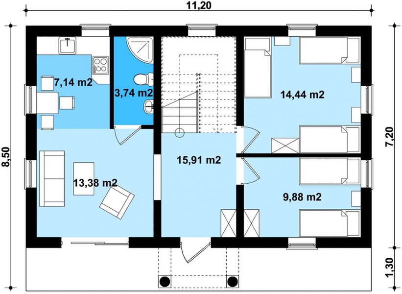 Parter projektu G344 - Budynek rekreacji indywidualne