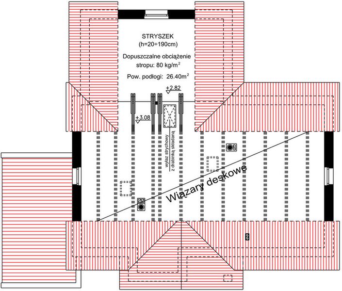 Poddasze projektu BW-39 war.3 z garażem