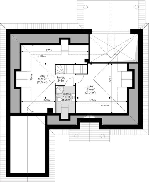 Poddasze projektu Dom na parkowej 5