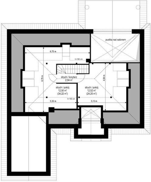 Poddasze projektu Dom na Parkowej 4