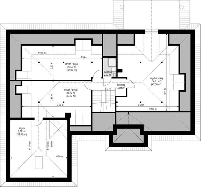 Poddasze projektu Willa Parkowa 5