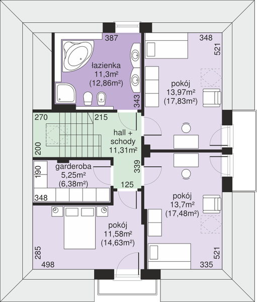 Poddasze projektu Dom przy Sielskiej 6