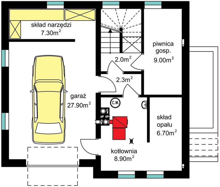 Piwnica projektu BW-53 wariant 1