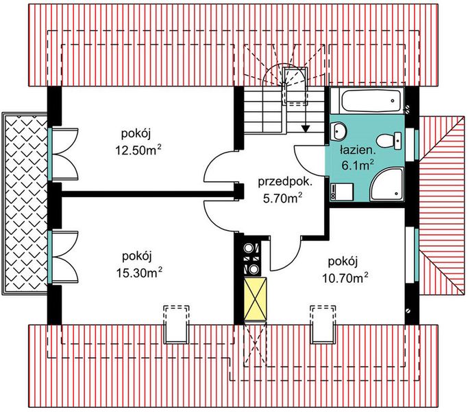Poddasze projektu BW-53 wariant 1