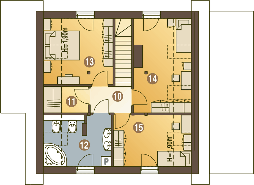 Poddasze projektu Turkawka II z garażem i wiatą [A1]