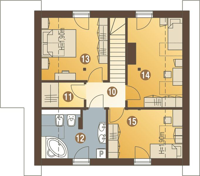 Poddasze projektu Turkawka II z garażem 1-st. [A]
