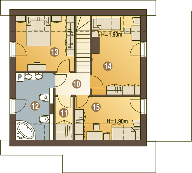 Poddasze projektu Turkawka z garażem i wiatą [A1]