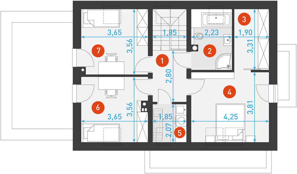 Poddasze projektu Przytulny 4